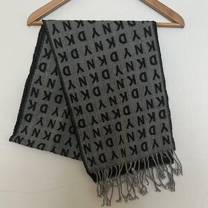 DKNY Gray and Black Men's Scarf